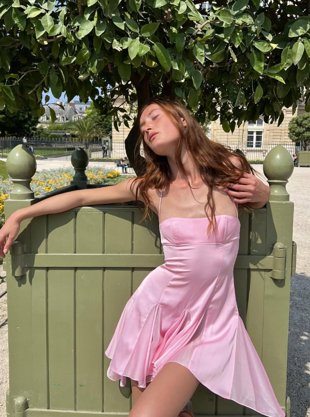 Pink A Line Halter Chiffon Satin Mini Homecoming Dress SH3284
