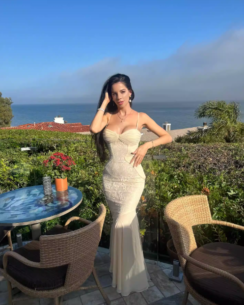 Apricot Mermaid Spaghetti Strap Lace Chiffon Long Party Dress Evening Dress SH3132