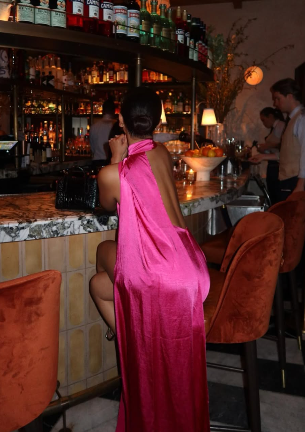 Stylish Hot Pink Sheath One Shoulder Satin Short Prom Dress Homecoming Dress SH9038
