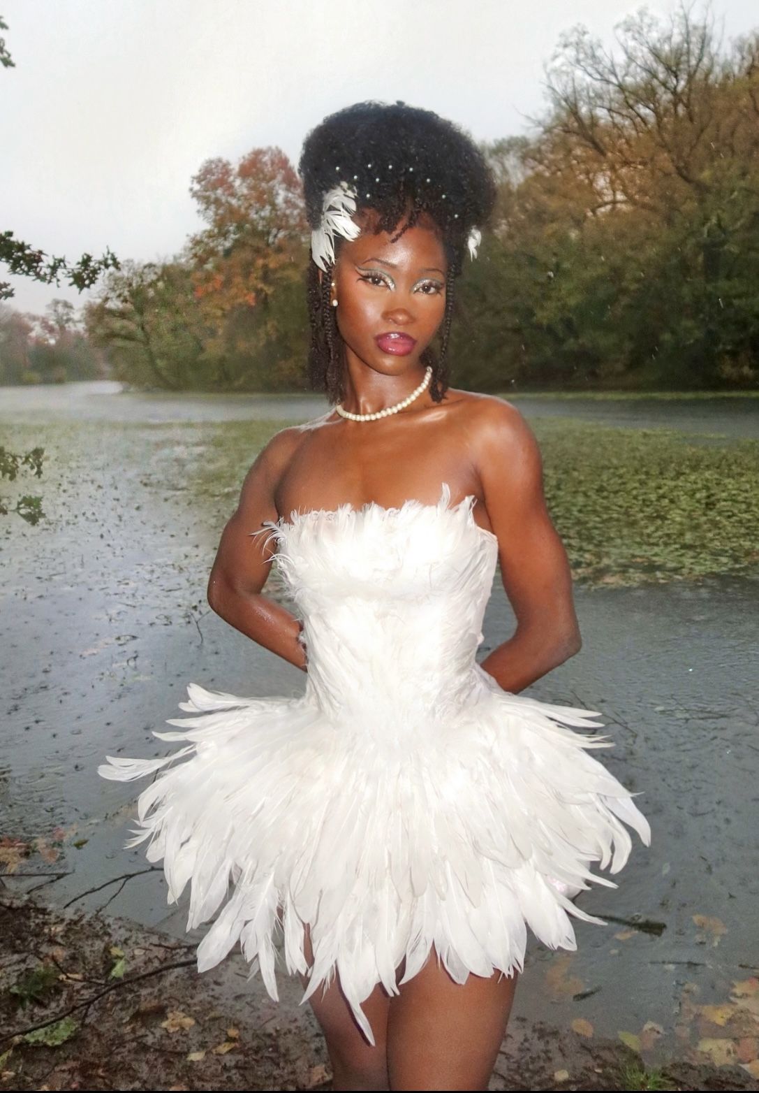 Stunning White A Line Strapless Feather Short Prom Dress Homecoming Dress SH8645