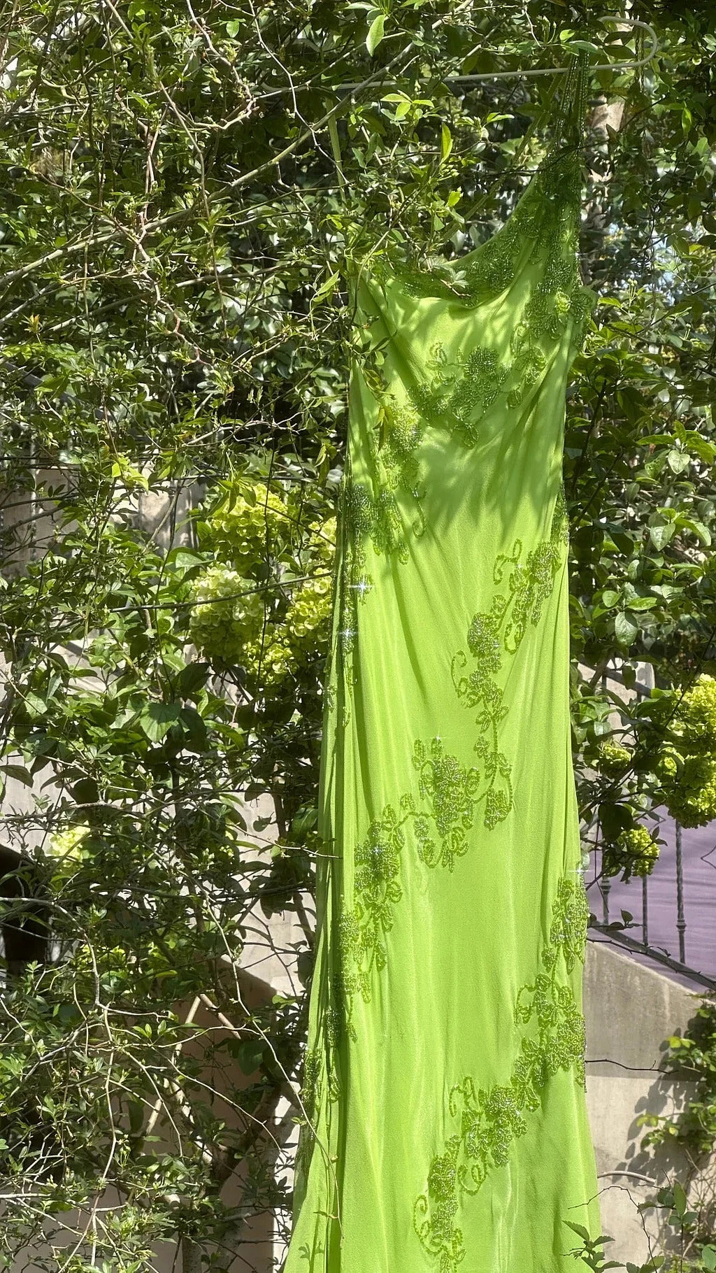 Stunning Sheath One Shoulder Beaded Green Chiffon Party Dress Evening Dress SH2873