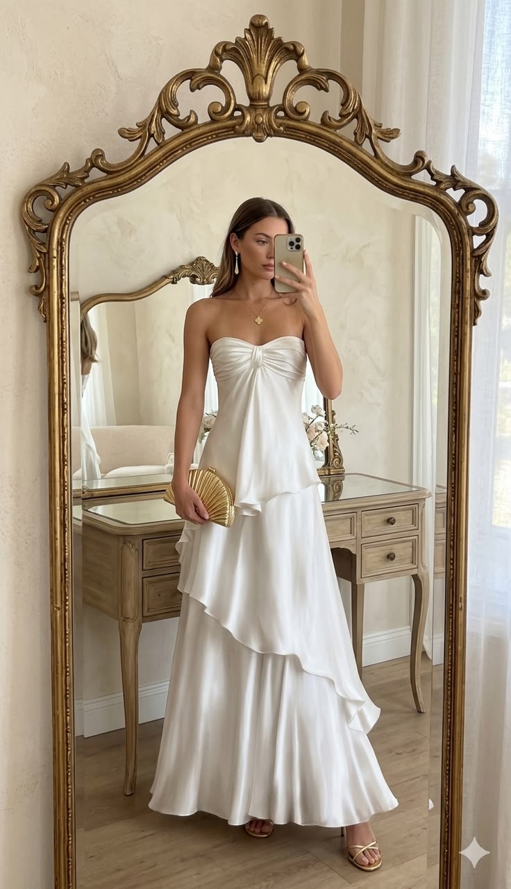 Cute A Line Sweetheart Neck Layered Satin Long Prom Dress Evening Dress SH5616
