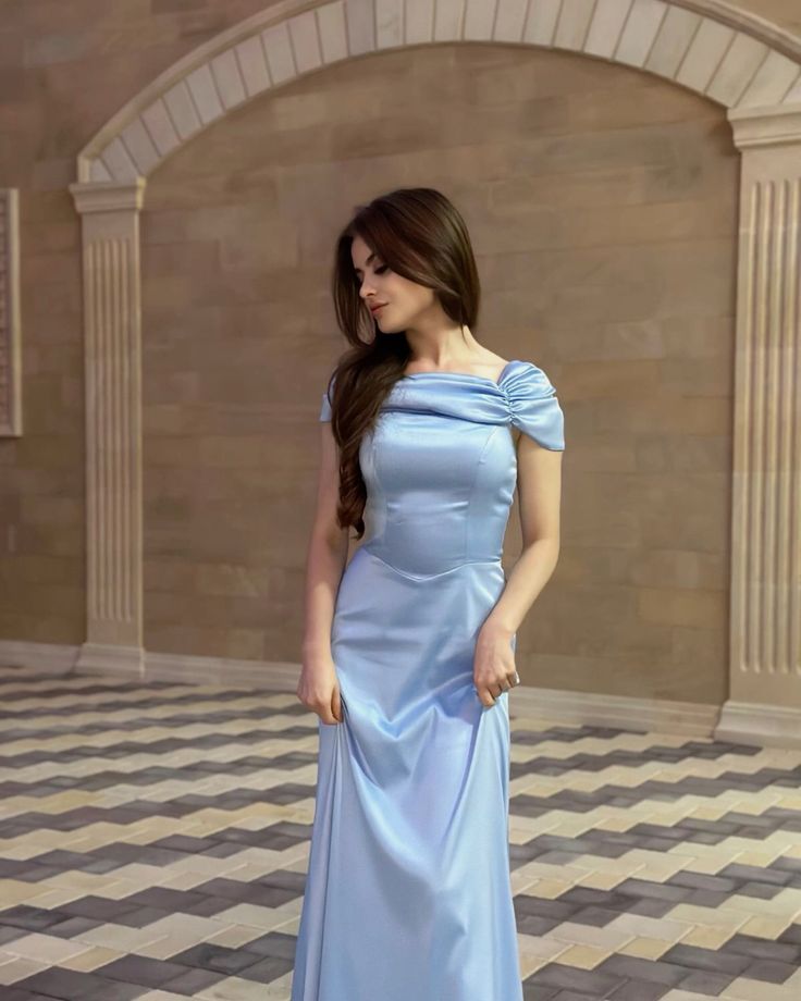 Pretty Brown Mermaid Off the Shoulder Satin Prom Dress Evening Dress Date Dress SH3981