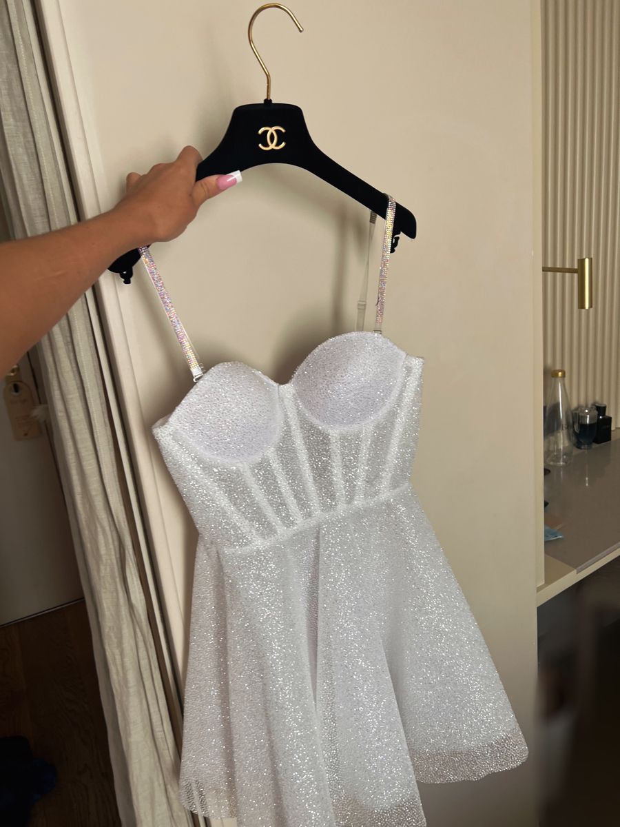 Shiny A Line Sweetheart Neck Sequin Tulle Short Prom Dress Homecoming Dress SH8366