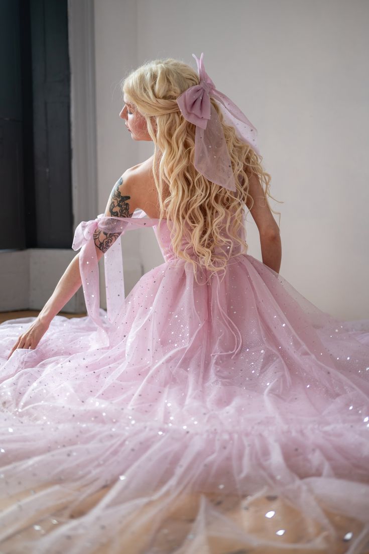Star Sequin Pink A Line Straps Layered Tulle Date Dress Prom Dress Evening Dress SH3889