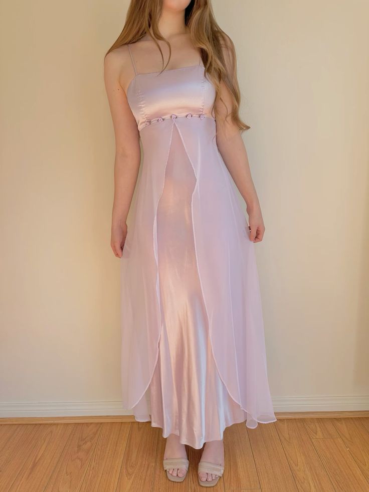 Cute A Line Spaghetti Strap Purple Satin Chiffon Long Prom Dress Evening Dress SH2610