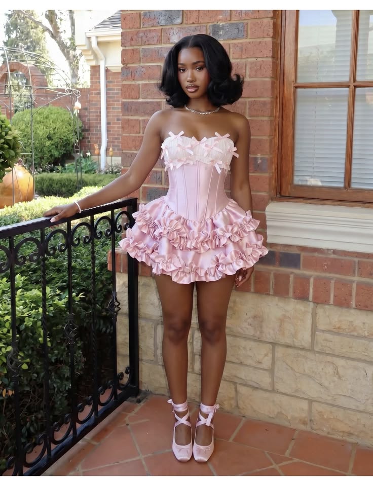 Sweety Pink A Line Strapless Bow Knot Satin Short Prom Dress Homecoming Dress SH8935