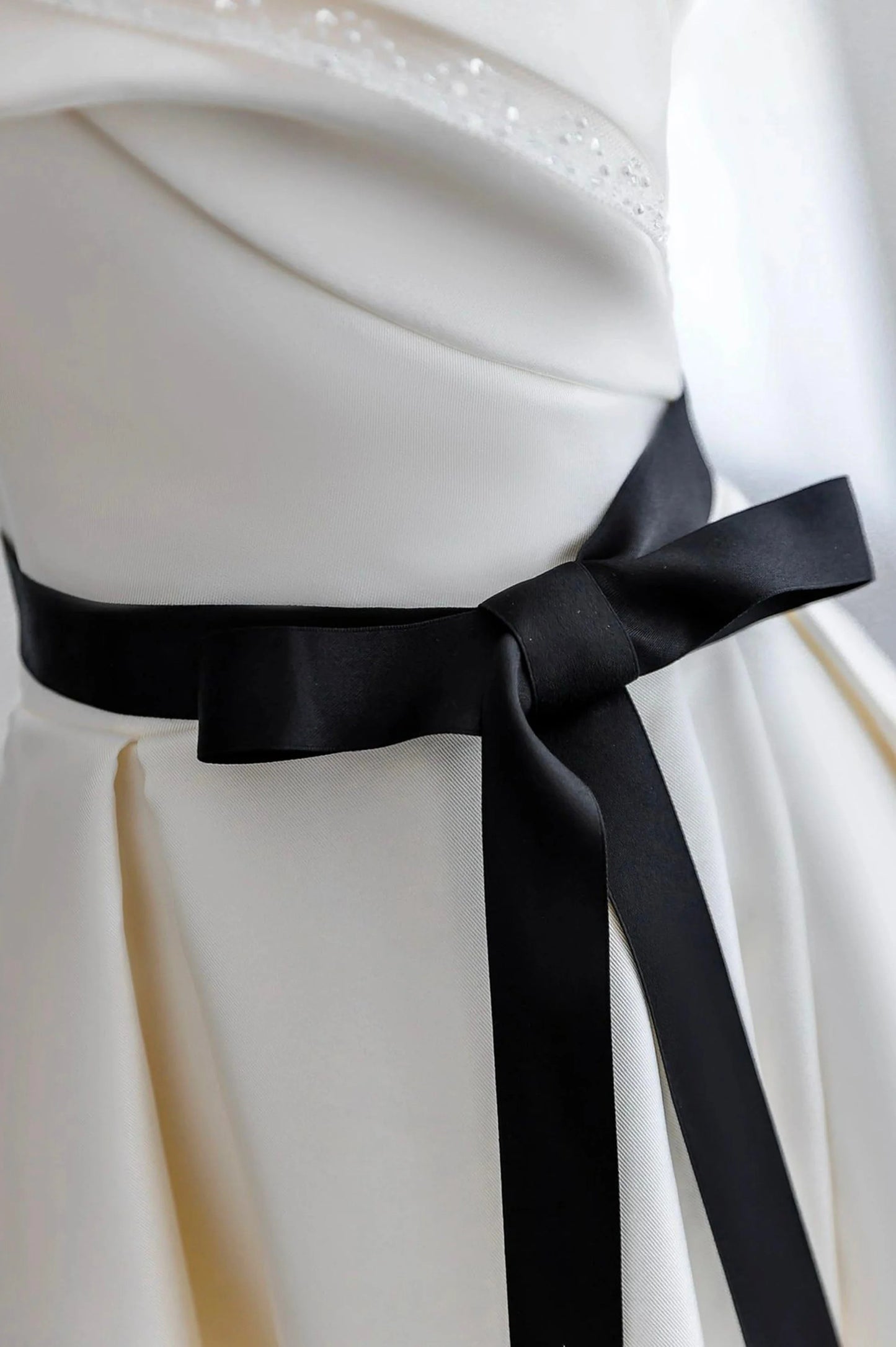 White A Line Strapless Sequins Satin Prom Dress Formal Evening Dress SH1635