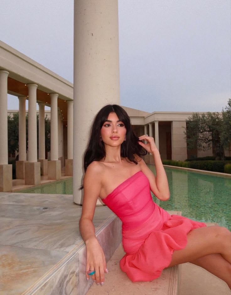 Pink Ombre A Line Strapless Tulle Short Homecoming Dress Mini Dress SH8049