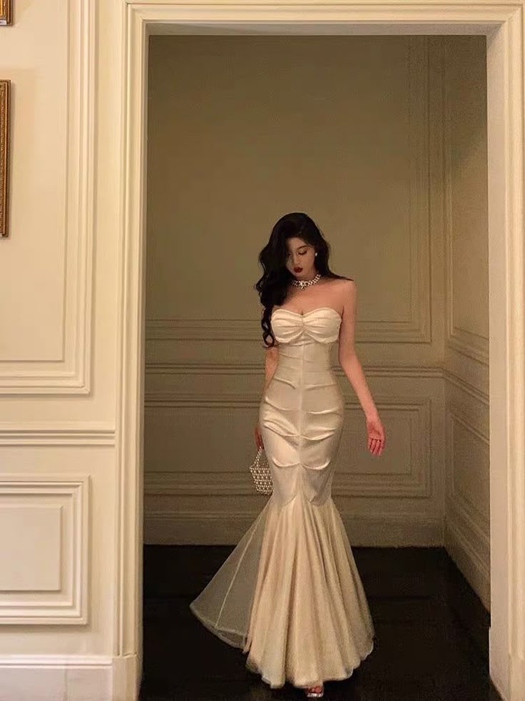 Chic Mermaid Sweetheart Long Ruffles Prom Dresses Birthday Dress SH4312