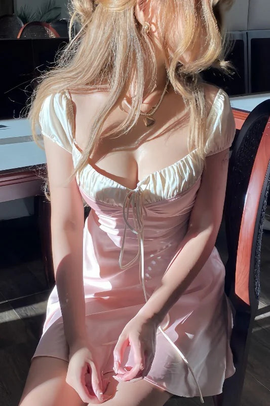 Princess Pink A Line Off the Shoulder Satin Prom Dress Evening Dress SH5756