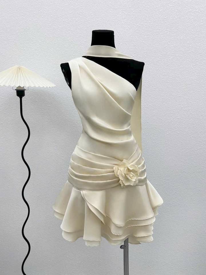 Beautiful One Shoulder Satin Pleated A Line Homecoming Dress SH3387
