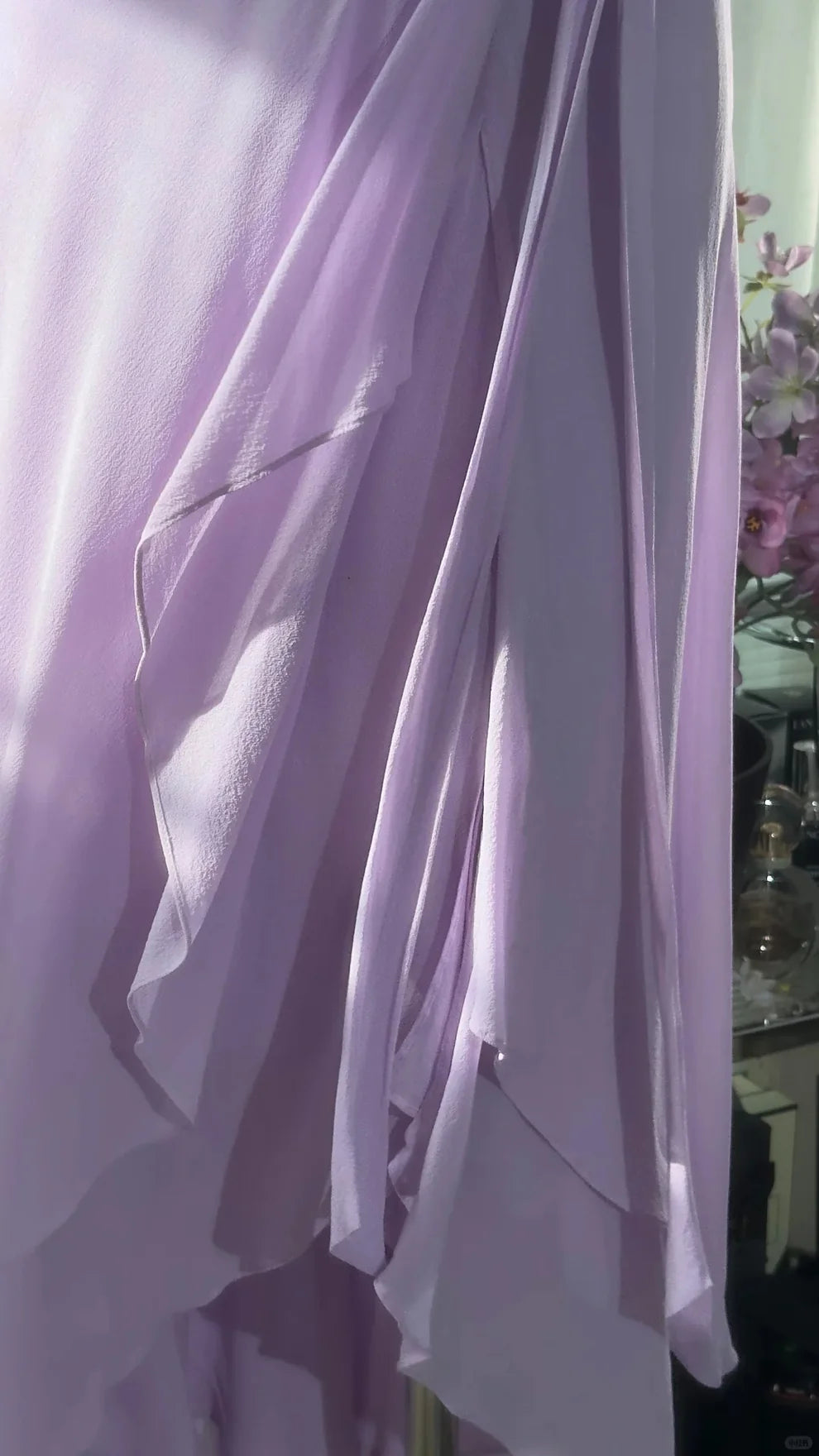 Simple Purple A Line V Neck Layered Chiffon Homecoming Dress Outfits SH4330