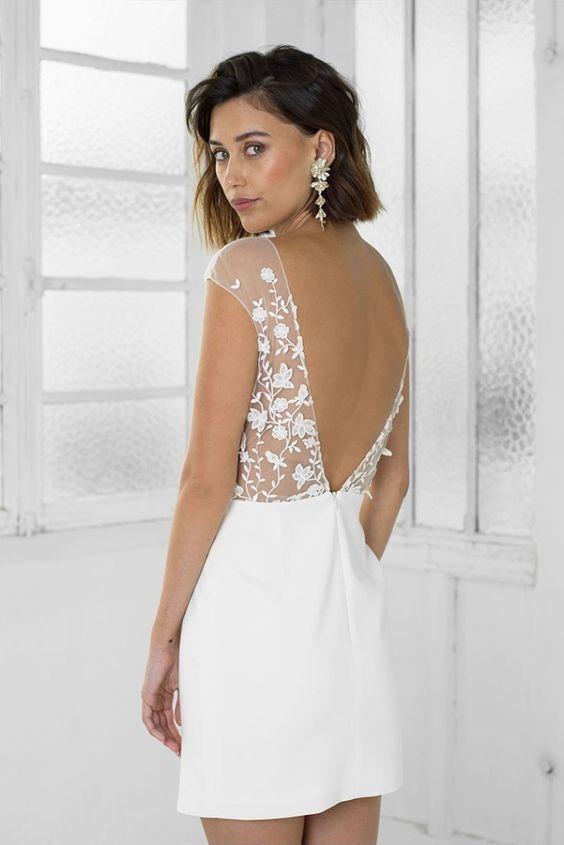 perfect white bridal party dress homecoming dress SA1226