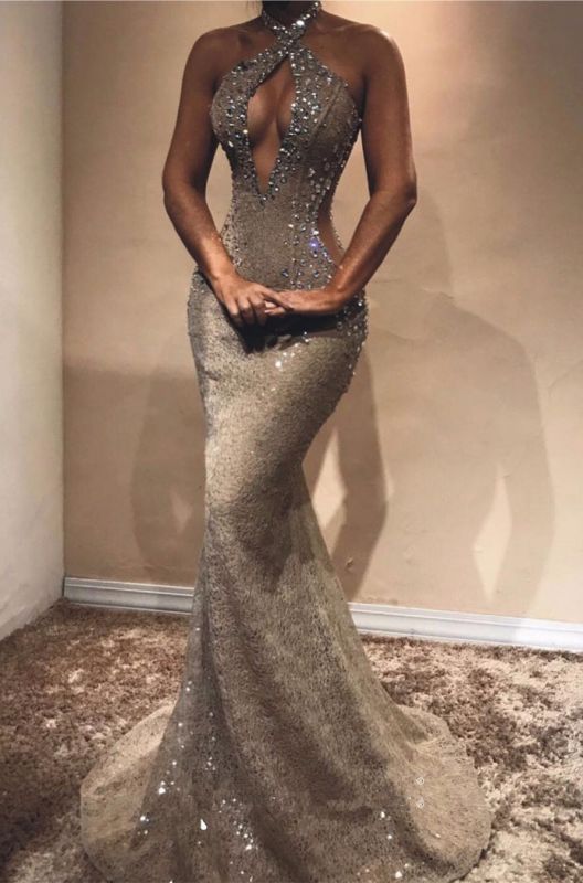 Halter Open Back Long Prom Dresses Cheap Shiny Beads Crystals Illusion shinydress Halter Open Back Long Prom Dresses Cheap Shiny Beads Crystals Illusion shinydress