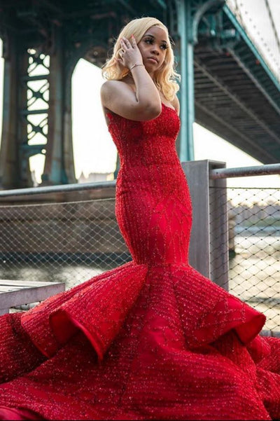 SWEETHEART MERMAID EVENING PROM PARTY GOWNS SLEEVELESS SAS17
