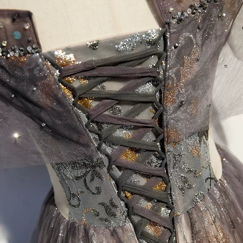 Off The Shoulder Sequin Lace Prom Dresses Sexy Prom Dress SH109