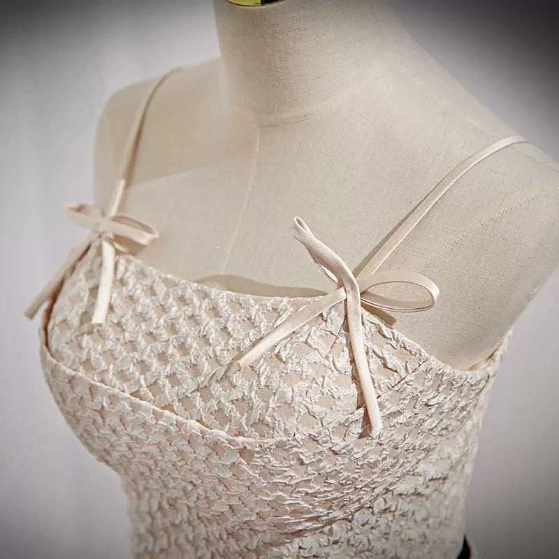 Simple A line Long Lace Prom Dresses SH228