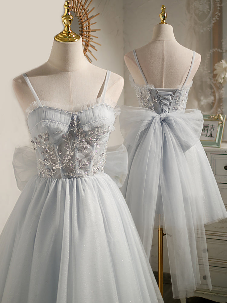 Princess Silver Hoco Dress Short Homecoming Dresses SH242 – shinydress