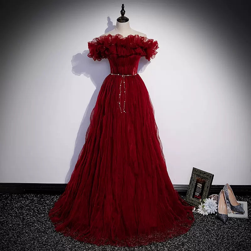 Off The Shoulder Red Prom Dresses Sexy Evening Dress SH103 shinydress Off The Shoulder Red Prom Dresses Sexy Evening Dress SH103 shinydress