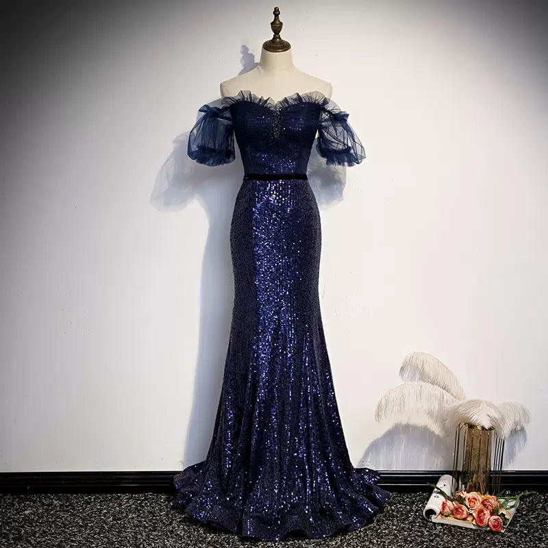 Mermaid Navy Blue Sequin Prom Dresses Sexy Evening Dress SH084 shinydress Mermaid Navy Blue Sequin Prom Dresses Sexy Evening Dress SH084 shinydress