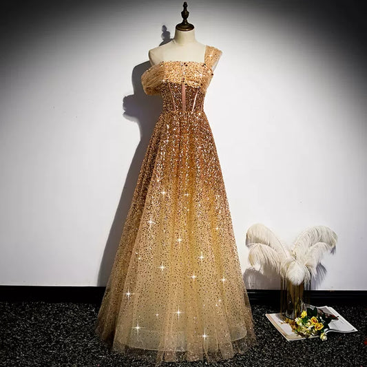 One Shoulder Sequin Prom Dresses SH149
