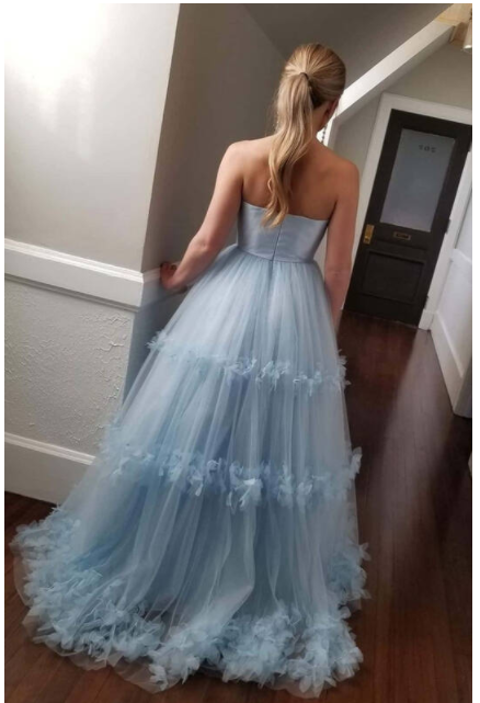 Yellow Long Formal Dress 2021 Strapless Yellow A-line prom dress KS3745