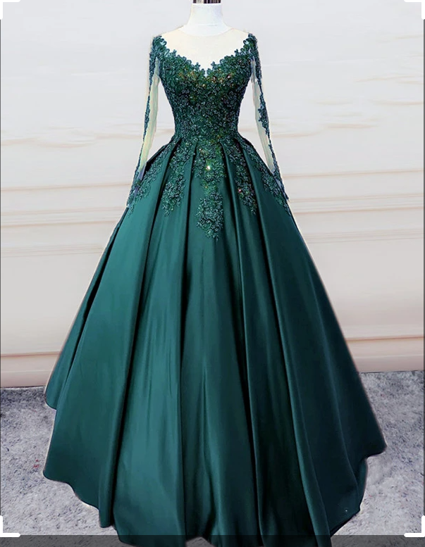Emerald Green Long Sleeve Quinceanera Dresses Ball Gown Plus Size 15 J shinydress Emerald Green Long Sleeve Quinceanera Dresses Ball Gown Plus Size 15 J shinydress