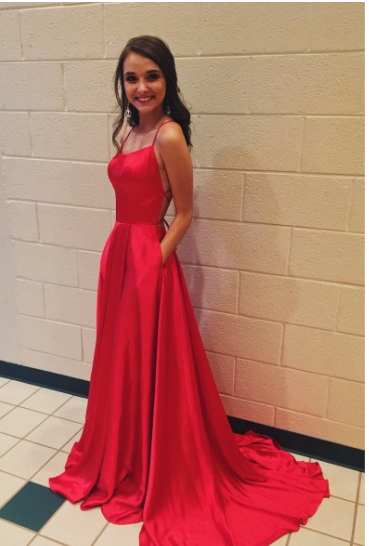 A-Line Simple Stunning Long Prom Dresses Formal Evening Gowns KS8099