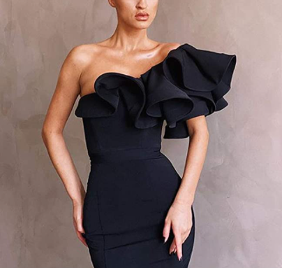 one shoulder mermaid long prom gown evening gown SA1474