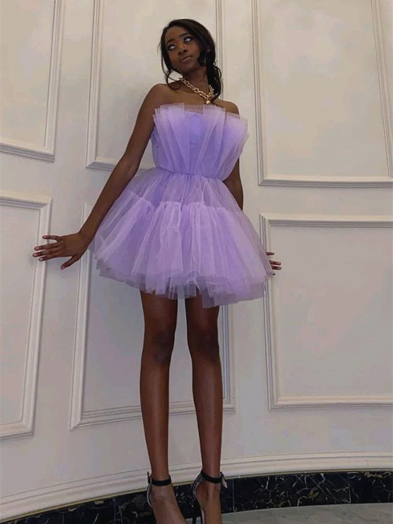 Short Purple Graduation Homecoming Dresses SH012