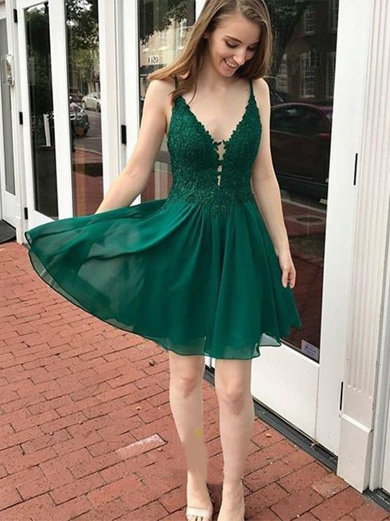 Short Green Lace Formal Homecoming Dresses SH026 shinydress Short Green Lace Formal Homecoming Dresses SH026 shinydress