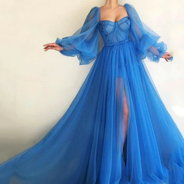 corset fluffy dress Sexy Corset Puffy Skirt Long Train Prom Dress (36193802)