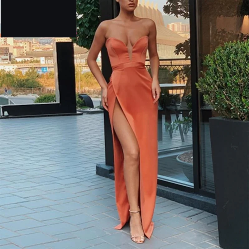 Elegant Evening Dress Sweetheart Plunge Neckline Strapless Party Gowns SH499