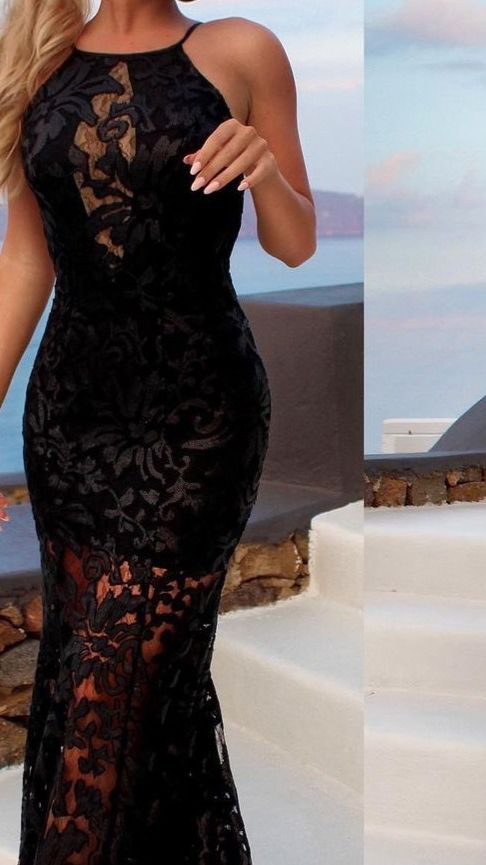 Sexy Long Floor Length Simple Mermaid Black Prom Dresses Party Dress SH509