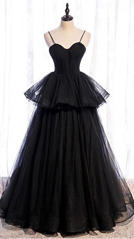 Black Spaghetti Straps Sleeveless Prom Dresses For Teens SH510 shinydress Black Spaghetti Straps Sleeveless Prom Dresses For Teens SH510 shinydress