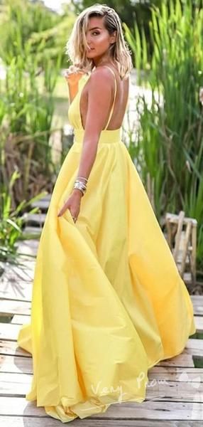 Yellow long prom dress yellow formal dress NN227