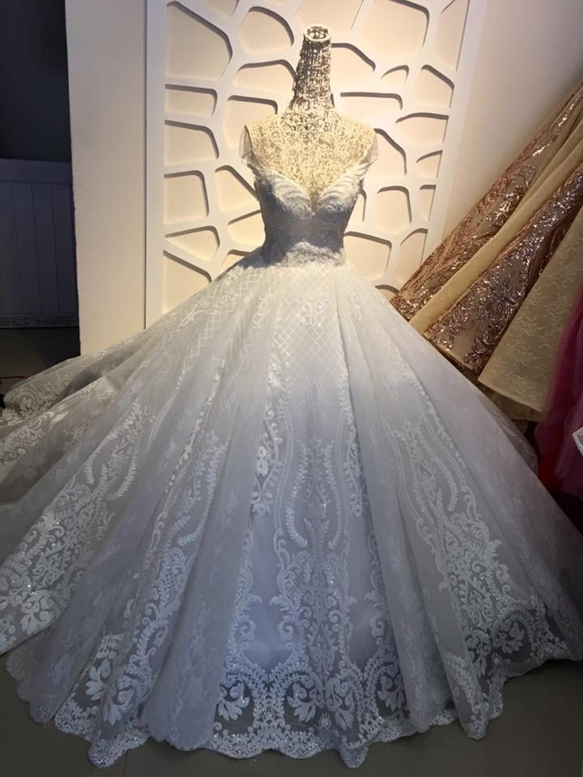 Sequin sparkly off the shoulder ball gown wedding/prom dress cg6361