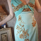 Gorgeous Sheath Strap Appliques Sequin Beaded Blue Satin Prom Dress Evening Dress SH2669