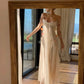 Flowy Ivory A Line Spaghetti Straps Flower Tulle Prom Dress Party Dress SH4073