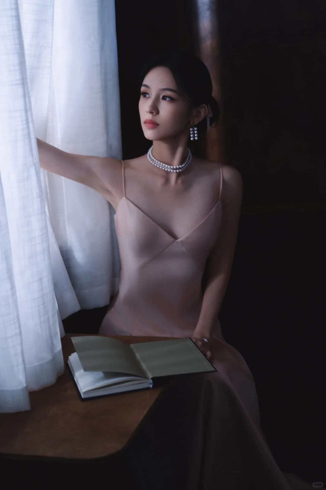 Light Pink Simple A Line Spaghetti Strap Satin Long Prom Dress Evening Dress SH3817