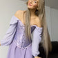 Princess Purple A Line Long Sleeve Satin Layered Chiffon 16th Birthday Dress Homecoming Dress SH3841