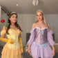 Princess Purple A Line Long Sleeve Satin Layered Chiffon 16th Birthday Dress Homecoming Dress SH3841