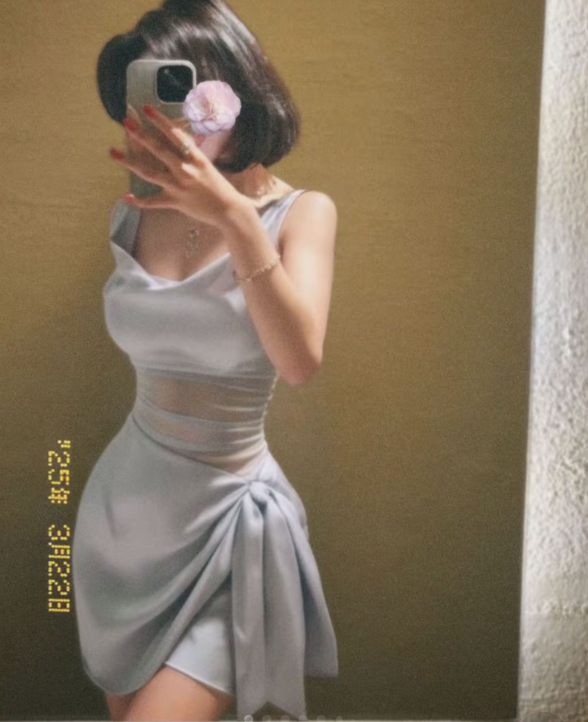 Unique Grey A Line Straps Satin Tulle Short Homecoming Dress Mini Dress SH8044