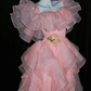 Princess Pink Ball Gown Straps Ruffle Organza Prom Dress Quinceanera Dress SH7164