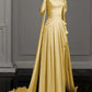 Elegant Purple Satin Prom Dress, Draped Bodice Formal Party Dress SH2500