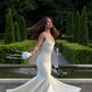 Romantic Mermaid Spaghetti Strap Ivory Lace Prom Dress Evening Dress SH8515