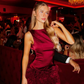 Burgundy 3D Floral Sheath Satin Open Back Short Homecoming Dress Birthday Dress SH4166