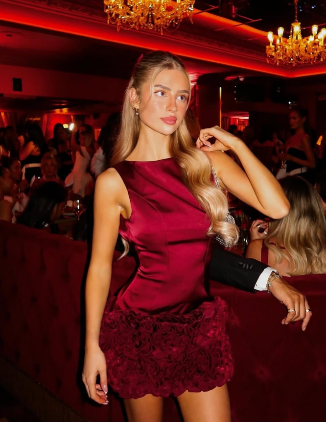 Burgundy 3D Floral Sheath Satin Open Back Short Homecoming Dress Birthday Dress SH4166