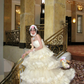 Princess A Line Strapless Layered Ivory Tulle Long Party Dress Birthday Dress SH2949